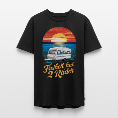 Freiheit hat 2 Räder - Herren Camping T-Shirt - Wohnwagen - Schwarz