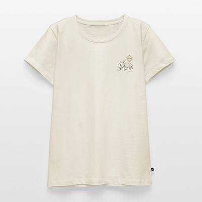 Lebe Liebe Campe - Damen Camping T-Shirt - Brust - Naturweiß