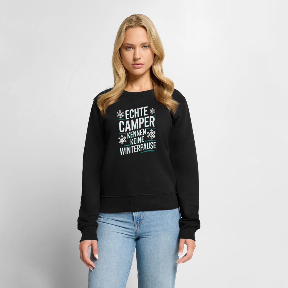 Camper ohne Winterpause - Damen Camping Sweatshirt - Schwarz
