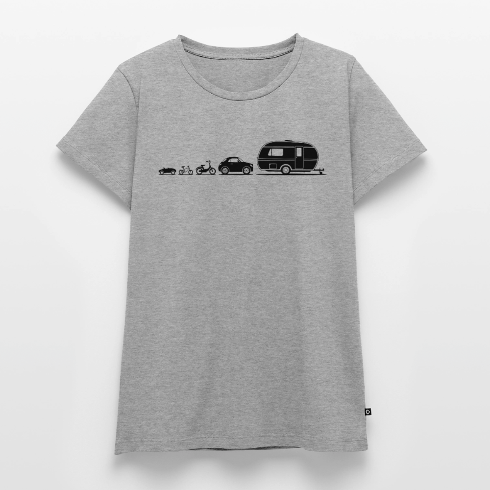 Evolution Wohnwagen - Damen Camping T-Shirt - Grau meliert