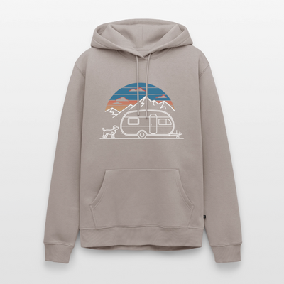 Wohnwagen mit Hund - Herren Camping Hoodie - Taupe