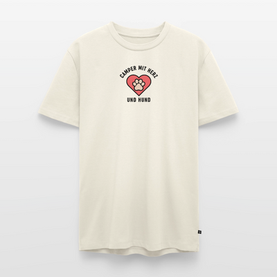 Herz und Hund - Herren Camping T-Shirt - Naturweiß