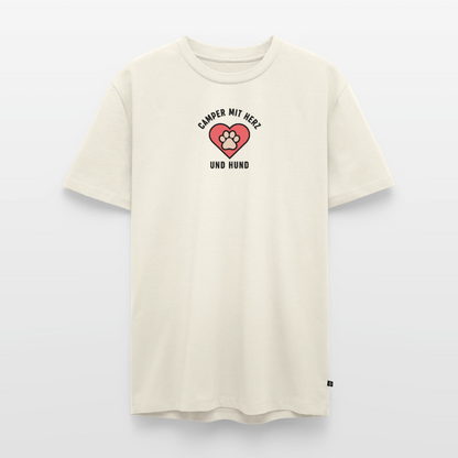 Herz und Hund - Herren Camping T-Shirt - Naturweiß