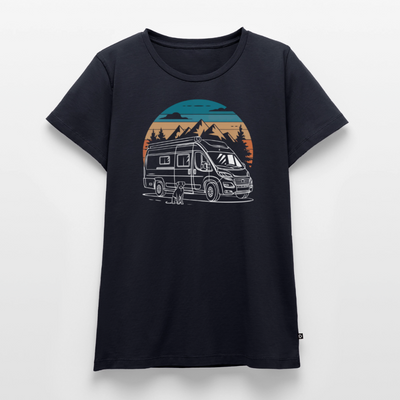 Vanlife mit Hund - Damen Camping T-Shirt - Navy