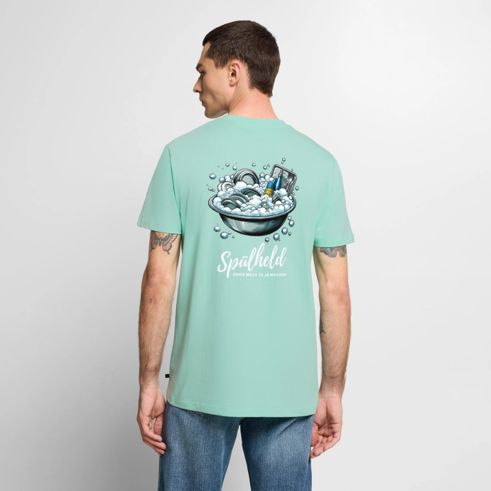 Camping Spülheld - Herren Camping T-Shirt - Mint 