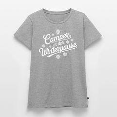 Camper im Winter - Damen Camping T-Shirt - Grau meliert