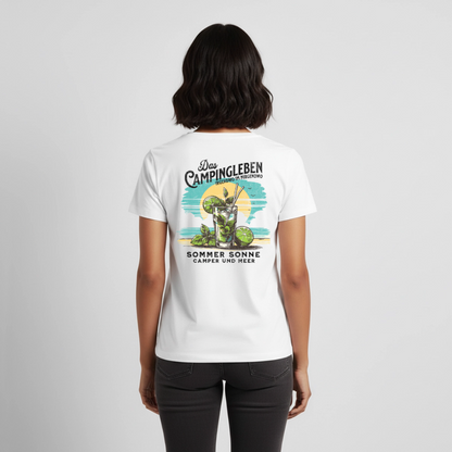 Das Campingleben - Damen Camping T-Shirt - Weiß