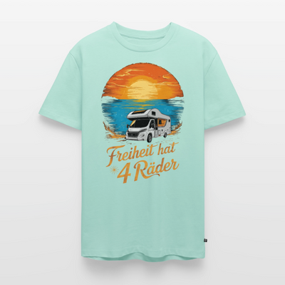 Freiheit hat 4 Räder - Herren Camping T-Shirt - Wohnmobil - Mint 