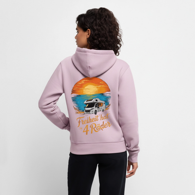 SS - Freiheit hat 4 Räder - Damen Camping Hoodie - Wohnmobil - Altrosa