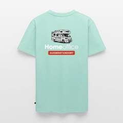 Wohnmobil Homeoffice - Herren Camping T-Shirt - Rückendruck - Mint 