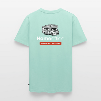 Wohnmobil Homeoffice - Herren Camping T-Shirt - Rückendruck - Mint 