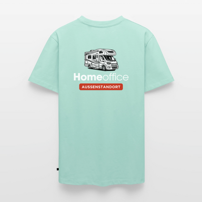 Wohnmobil Homeoffice - Herren Camping T-Shirt - Rückendruck - Mint 