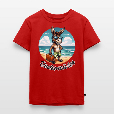 Bademeister - Kinder Camping T-Shirt - Rot