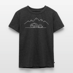 Keep it Simple - Kinder Camping T-Shirt - Anthrazit meliert