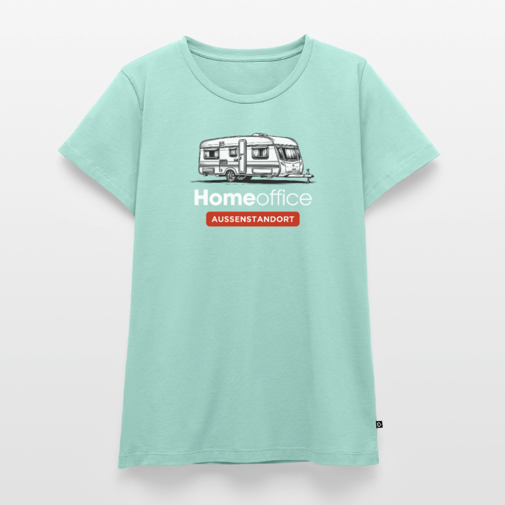 Wohnwagen Homeoffice - Damen Camping T-Shirt - Mint 