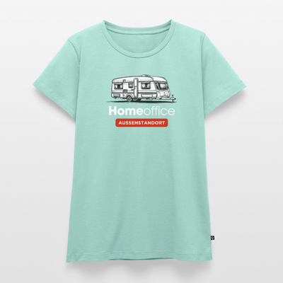 Wohnwagen Homeoffice - Damen Camping T-Shirt - Mint 