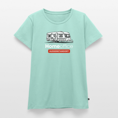 Wohnwagen Homeoffice - Damen Camping T-Shirt - Mint 