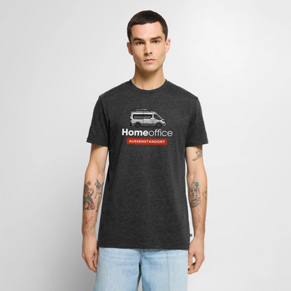Vanlife Homeoffice - Herren Camping T-Shirt - Anthrazit meliert