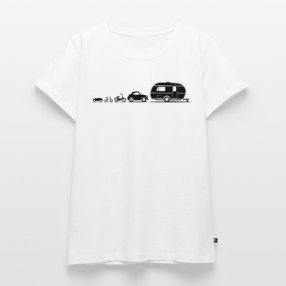 Evolution Wohnwagen - Damen Camping T-Shirt - Weiß