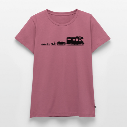 Evolution Wohnmobil - Damen Camping T-Shirt - Mauve