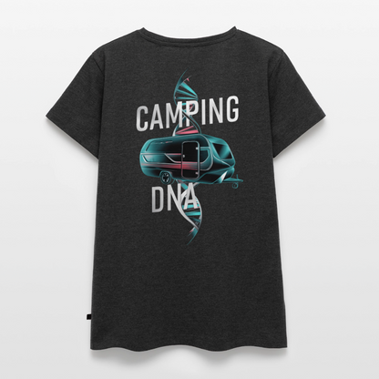 Wohnwagen DNA - Damen Camping T-Shirt - Anthrazit meliert