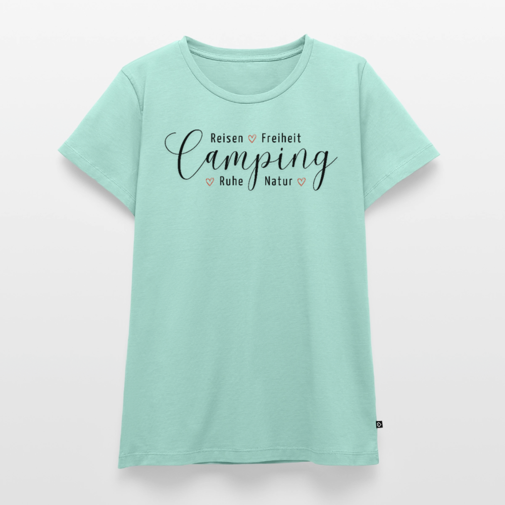 Camping Lifestyle Liebe - Damen Camping T-Shirt - Mint 