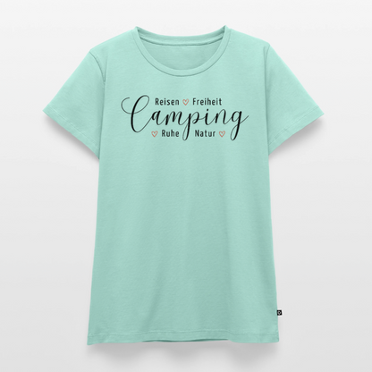 Camping Lifestyle Liebe - Damen Camping T-Shirt - Mint 