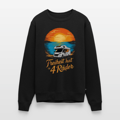 Freiheit hat 4 Räder - Herren Camping Sweatshirt - Wohnmobil - Schwarz
