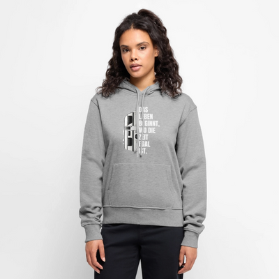 SPOD - Camping ist Zeitlos - Damen Camping Hoodie - Wohnwagen - Grau meliert