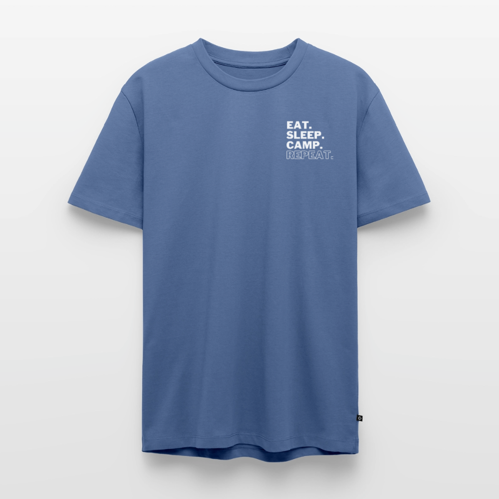 Vanlife mit Hund - Herren Camping T-Shirt - Taubenblau