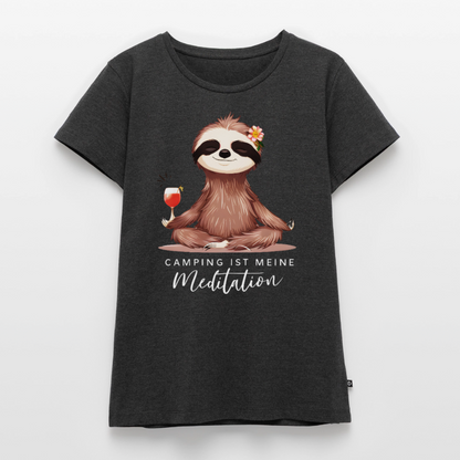 Meditation - Damen Camping T-Shirt - Anthrazit meliert