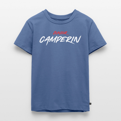 Junior Camperin - Kinder Camping T-Shirt - Taubenblau