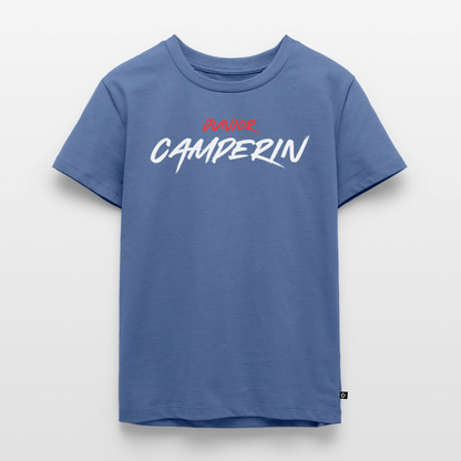 Junior Camperin - Kinder Camping T-Shirt - Taubenblau