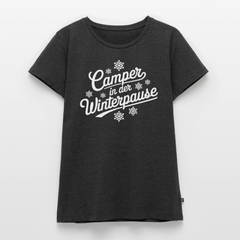 Camper im Winter - Damen Camping T-Shirt - Anthrazit meliert