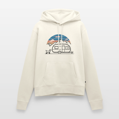 SPOD - Wohnwagen mit Hund - Damen Camping Hoodie - Naturweiß
