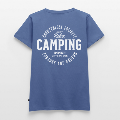 Grenzenlose Freiheit - Damen Camping T-Shirt - Taubenblau