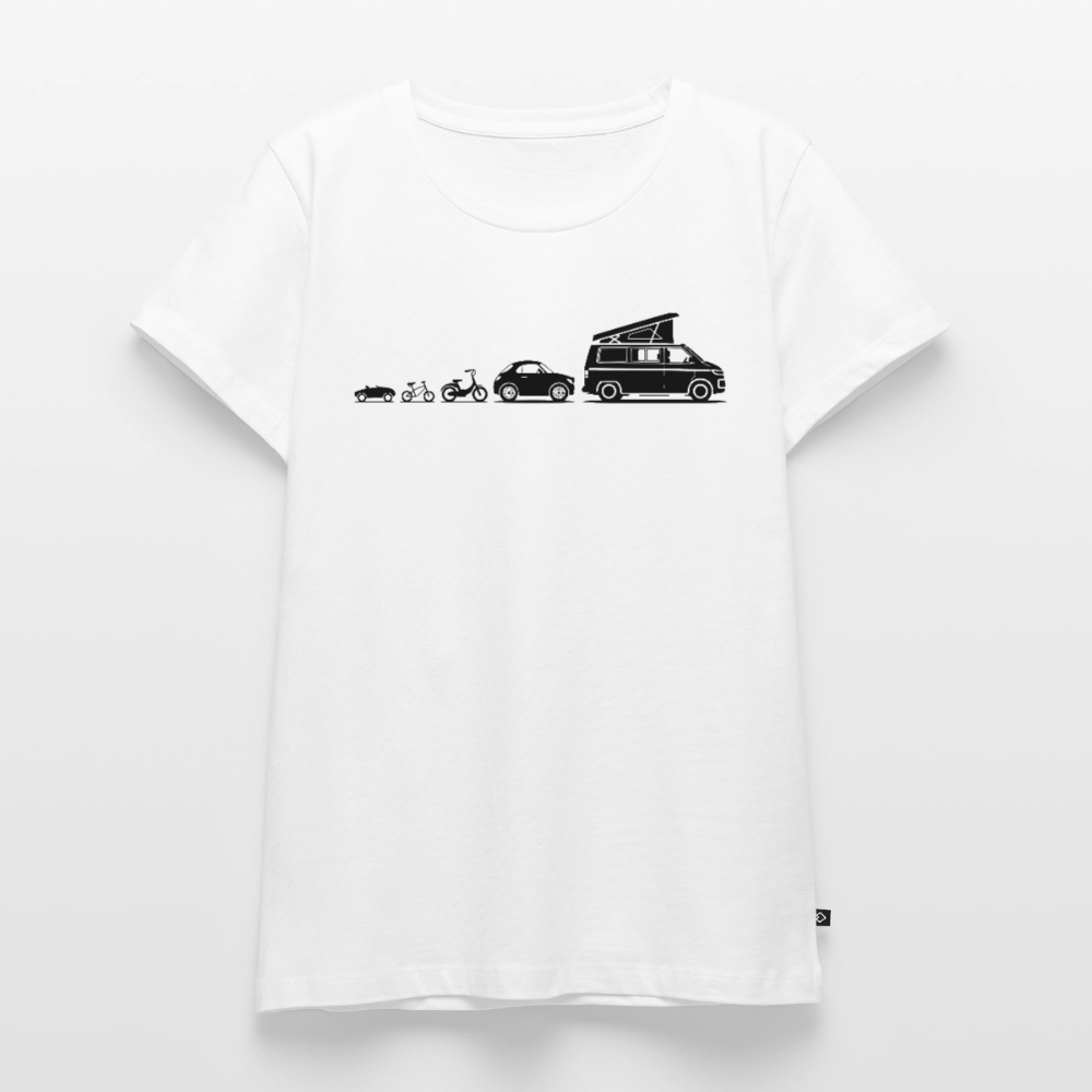 Evolution Bulli - Damen Camping T-Shirt - Weiß