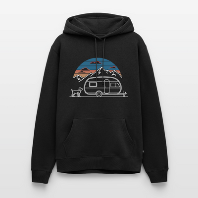 Wohnwagen mit Hund - Herren Camping Hoodie - Schwarz