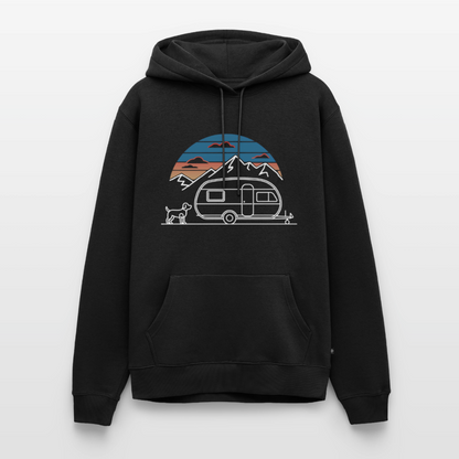 Wohnwagen mit Hund - Herren Camping Hoodie - Schwarz