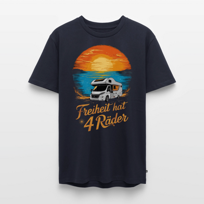 Freiheit hat 4 Räder - Herren Camping T-Shirt - Wohnmobil - Navy