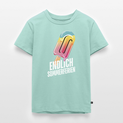 Endlich Sommerferien - Kinder Camping T-Shirt - Mint 