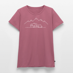 Keep it simple - Damen Camping T-Shirt - Mauve