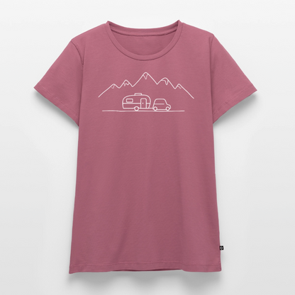 Keep it simple - Damen Camping T-Shirt - Mauve