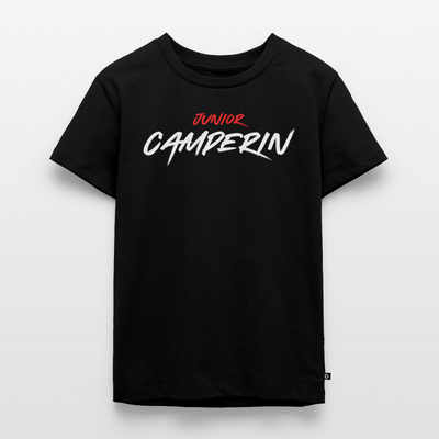 Junior Camperin - Kinder Camping T-Shirt - Schwarz