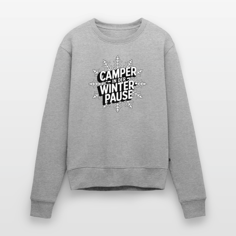 Camper in Winterpause - Damen Camping Sweatshirt - Grau meliert
