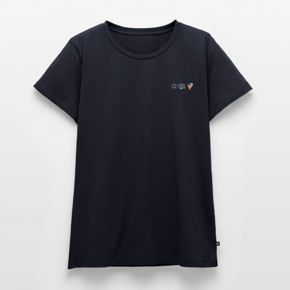 Sonne Wohnwagen Aperol - Damen Camping T-Shirt - Navy