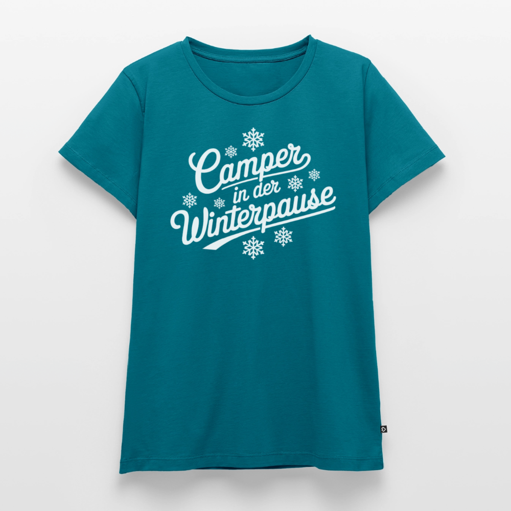 Camper im Winter - Damen Camping T-Shirt - Petrol