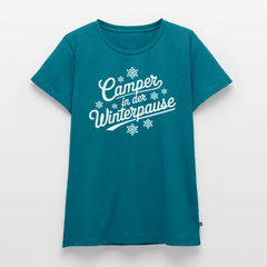 Camper im Winter - Damen Camping T-Shirt - Petrol