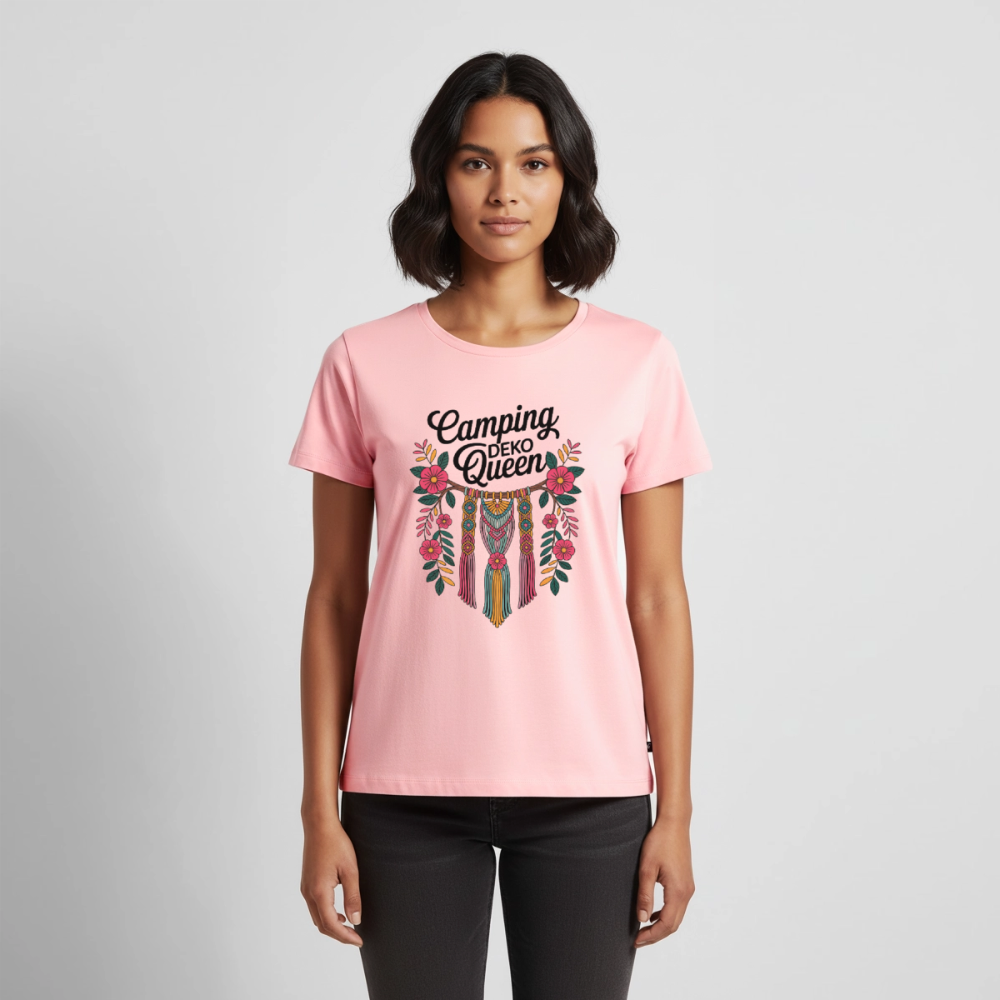 Camping Deko Queen - Damen Camping T-Shirt - Rosa