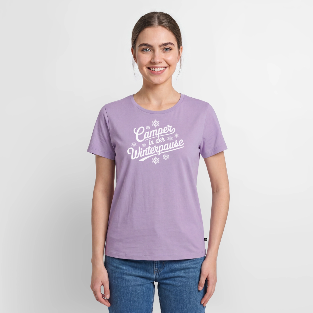 Camper im Winter - Damen Camping T-Shirt - Lavendel